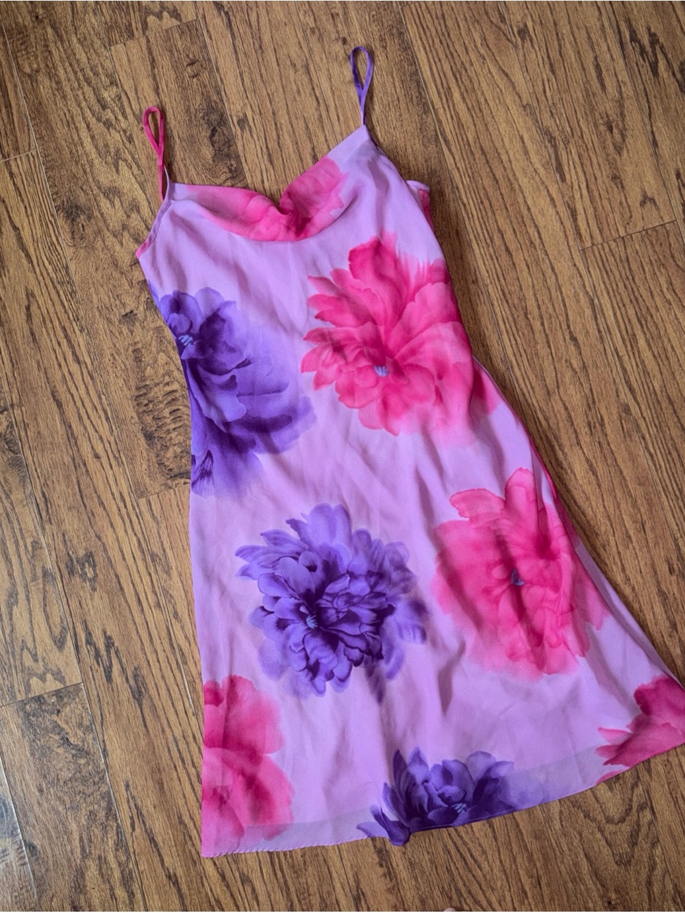 Just Choon USA Women’s Dress Size Medium L Floral Y2K 90’s Retro Sheer Vintage